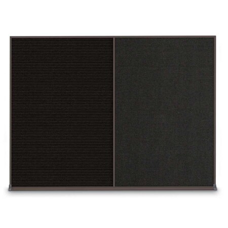United Visual Products Double Door Radius Corkboard, 60"X36", W UV8004-WHITE-APRICOT